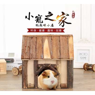 Non-toxic Natural pine wooden hamster cage ferret cage house hutch for guinea pig rabbit