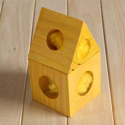 Wooden cheese house for hamster wooden cheese cage for rat mice