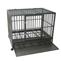 2 doors deluxe folding square tube heavy duty dog crate