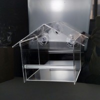 Clear Acrylic Wall-mounted Window Bird Feeder House Design Bird Cage